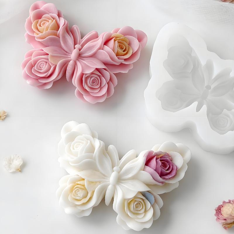 Soap Making Name - Силиконовая форма DIY «Роза и бабочка»